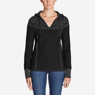 sweater knit hoodie women's