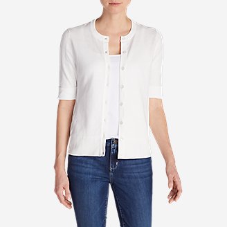 three quarter sleeve cardigan sweater