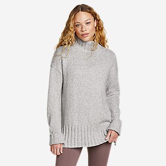 Women's Rest & Repeat Funnel-Neck Sweater - Solid in Gray