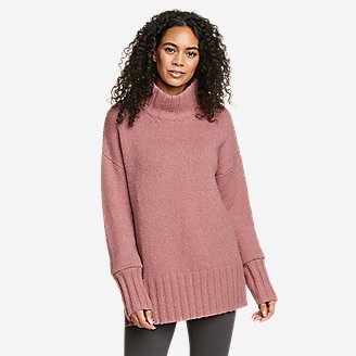 Women's Rest & Repeat Funnel-Neck Sweater - Solid in Blue