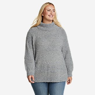 Women's Moonspun Bouclé Funnel-Neck Sweater in Gray