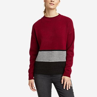 womens red pullover sweater