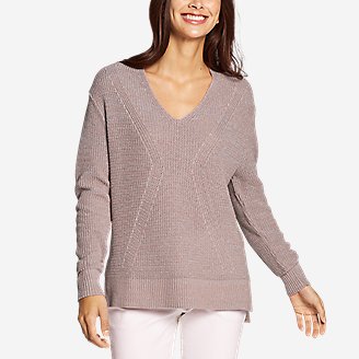 women's v neck wool sweater