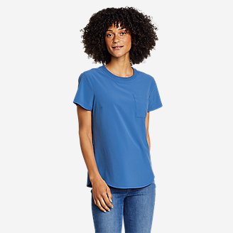 Women's Departure Short-Sleeve Pocket T-Shirt in Blue