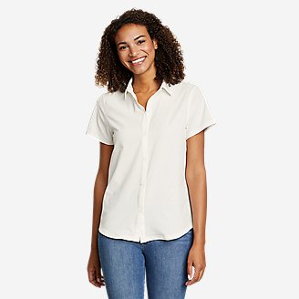 Women's Departure Short-Sleeve Button-Down Shirt in White