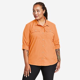Women's Mountain Ripstop Long-Sleeve Shirt in Orange