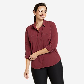 Women's Departure 2.0 Long-Sleeve Shirt in Red