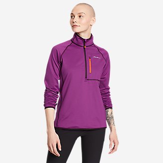 Women's High Route Grid Fleece 1/4-Zip in Purple