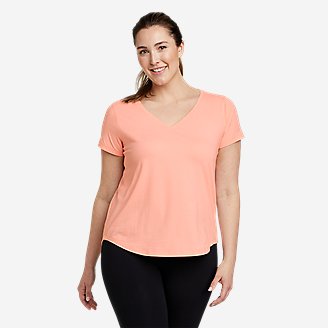 Women's Tempo Light V-Neck T-Shirt in Orange