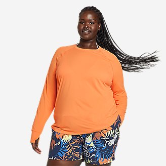 Women's Solarfoil Long-Sleeve Pullover in Orange