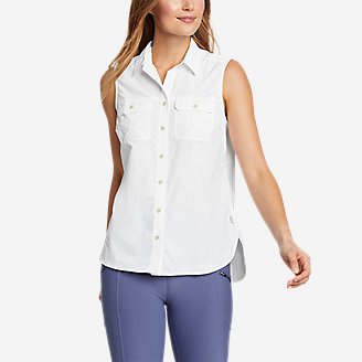 Women's Mountain Ripstop Sleeveless Shirt in White