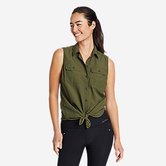 Women's Mountain Ripstop Sleeveless Shirt in Green