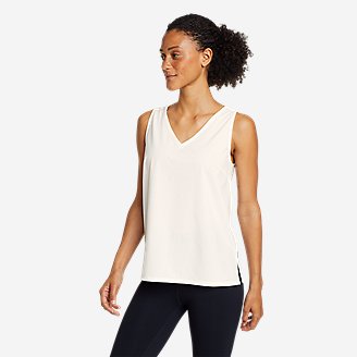 Women's Departure V-Neck Tank Top - Solid in White