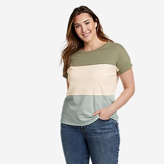 Women's Myriad Short-Sleeve Boat-Neck T-Shirt in Green