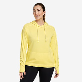 Women's Mineral Wash Terry Hoodie in Yellow