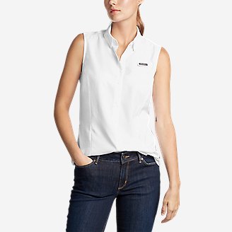 Women's Water Guide Sleeveless Shirt in White