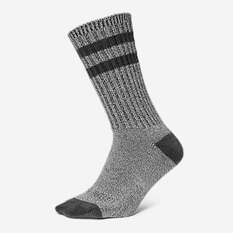 Men's Cotton-Blend Ragg Crew Socks in Gray