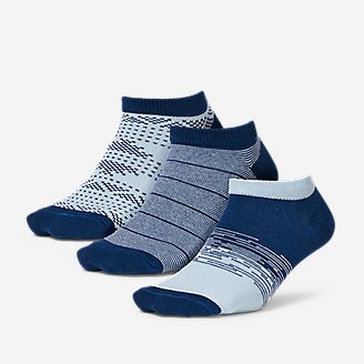 Women's Low-Profile Patterned Socks - 3-Pack in Blue