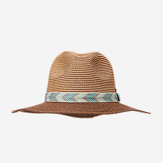 Women's Ombre Panama Straw Hat in Brown