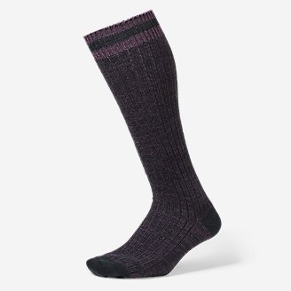 Women's Ragg Boot Socks in Purple