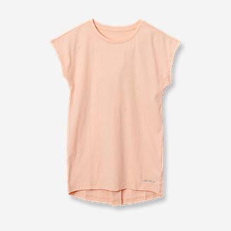 Girls' Trail Short-Sleeve Pleated-Back Shirt in Pink