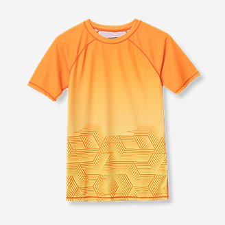 Boys' Sea Spray Short-Sleeve Rashguard T-Shirt in Orange