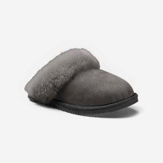 womens leather fleece lined slippers