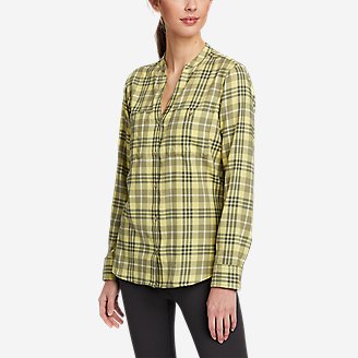 Women's Halcyon Long-Sleeve Y-Neck Shirt in Yellow