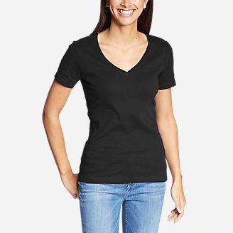 Women's Stine's Short-Sleeve V-Neck T-Shirt in Black