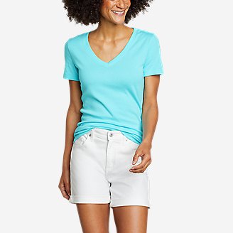 Women's Stine's Short-Sleeve V-Neck T-Shirt in Blue