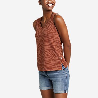 Women's Coast and Climb V-Neck Tank Top - Print in Red