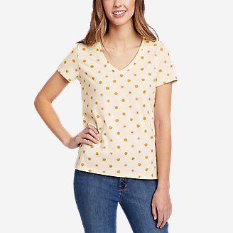 Women's Coast and Climb Short-Sleeve V-Neck T-Shirt - Print in Beige
