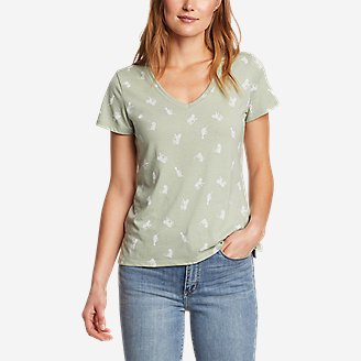 Women's Coast and Climb Short-Sleeve V-Neck T-Shirt - Print in Green