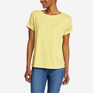 Women's Lila Eyelet Short-Sleeve T-Shirt in Yellow