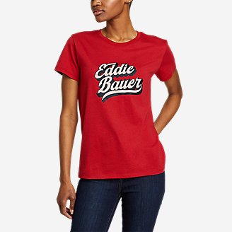 Women's Faded EB Logo Graphic T-Shirt in Red