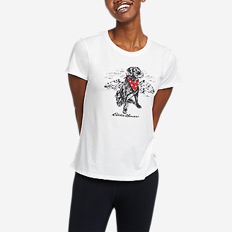 Bandana Dog Canadian Flag Graphic T-Shirt in White