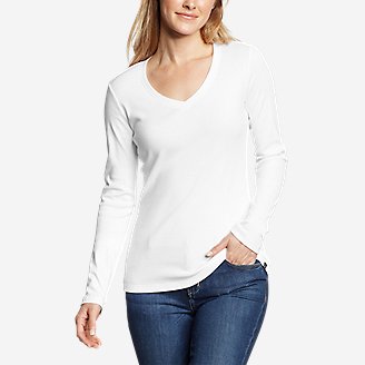 Women's Stine's Long-Sleeve V-Neck T-Shirt in White