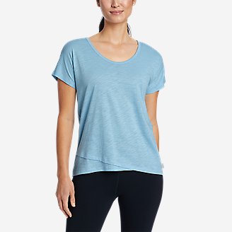 Women's  Concourse Lapped-Hem Short-Sleeve T-Shirt in Blue