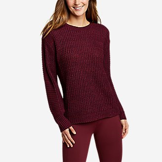 Women's Pullover Crewneck Sweater in Red