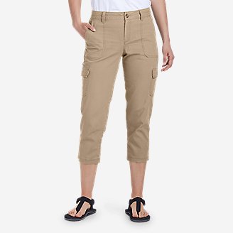womens khaki crop pants