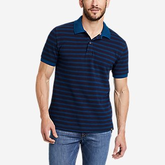 Men's Field Pro Short-Sleeve Polo Shirt - Stripe in Blue