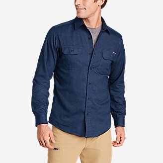 Men's Excavation Flannel Shirt - Solid in Blue