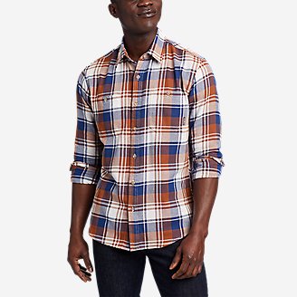 Men's Taree Long-Sleeve Twill Shirt in Red