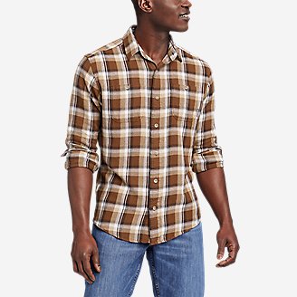 Men's Field Long-Sleeve Twill Shirt in Brown