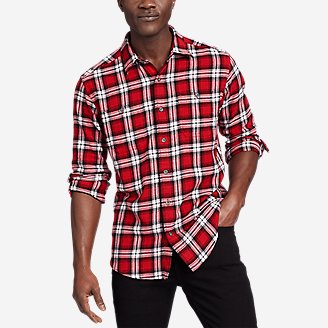 Men's Field Long-Sleeve Twill Shirt in Red