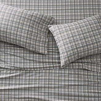 Portuguese Flannel Sheet Set - Plaids & Heathers in Green