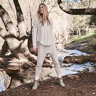 Women's The Great. + Eddie Bauer The Waffle Thermal Pant in White