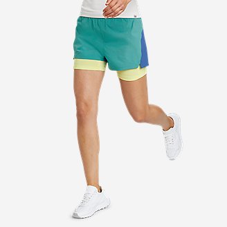 Women's Cove Trail Shorts - Color Block in Green