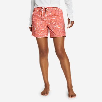 Women's Tidal High Rise Shorts - Print in Red