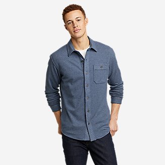 Men's Downtime Long-Sleeve Knit Shirt in Blue